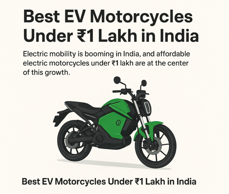 Top EV Motorcycles in India Under ₹1 Lakh – Curated by Evmovz