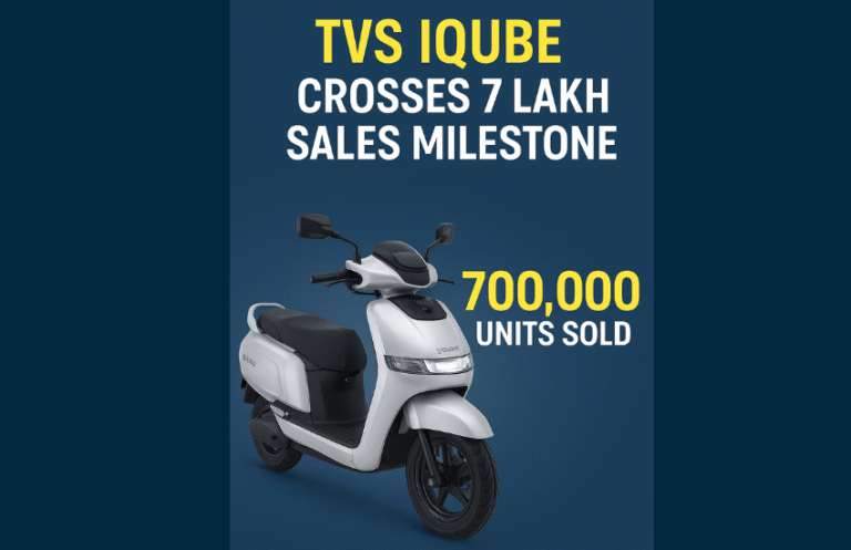 TVS iQube Crosses 7 Lakh Sales Milestone