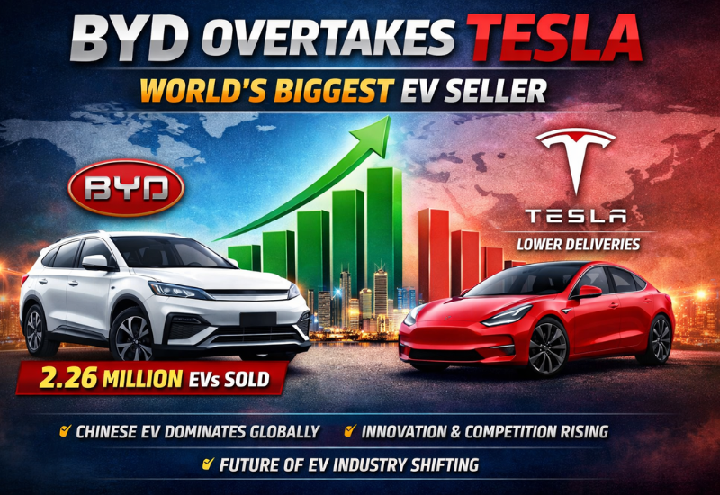 BYD Beats Tesla Biggest EV Seller