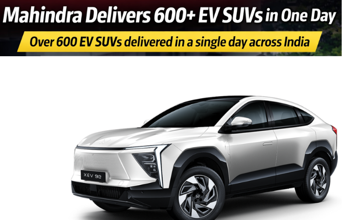 Mahindra electric SUV delivery India 600 units one day