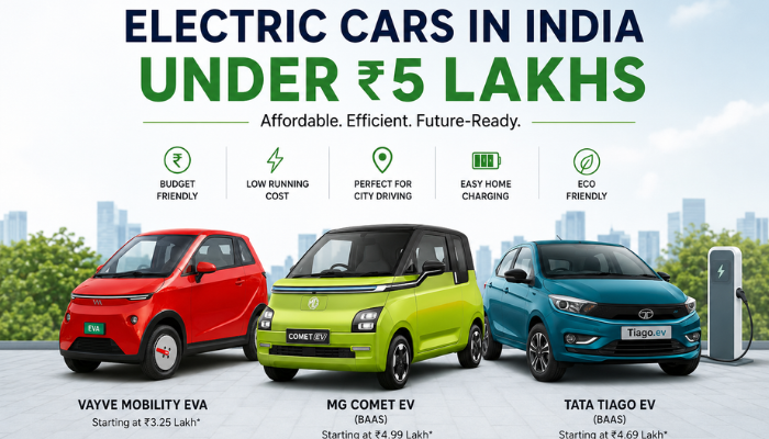 Electric Cars Under ₹5 Lakh in India