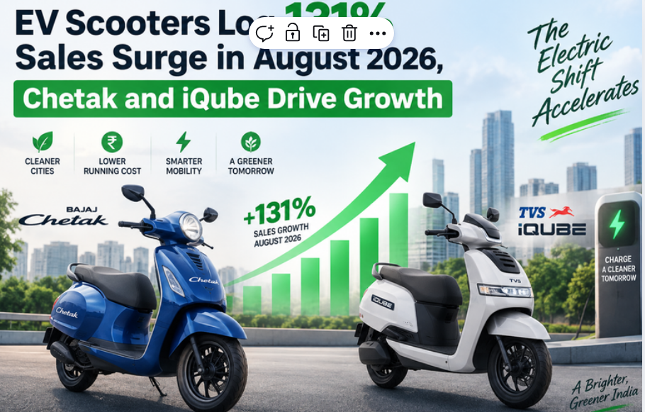 EV Scooters Log 131% Sales Surge in August 2026, Chetak and iQube Drive Growth