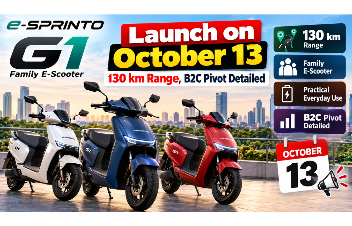 e-SPRINTO G1 Family E-Scooter Launch on October 13